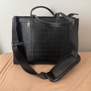 BEIS The Work Tote in Black Croc